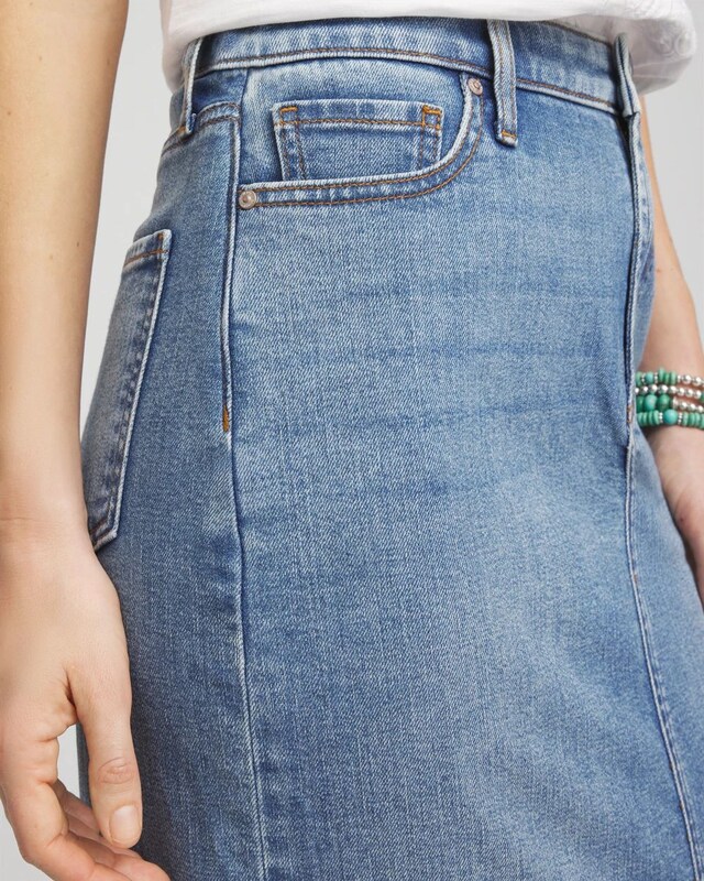 Colorblock High-Rise Denim Skirt - image 4